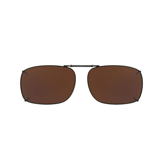 SOLAR SHIELD Clip-on Polarized Sunglasses Size 52 Rec 1 Brown Full Frame NEW by Solar Shields
