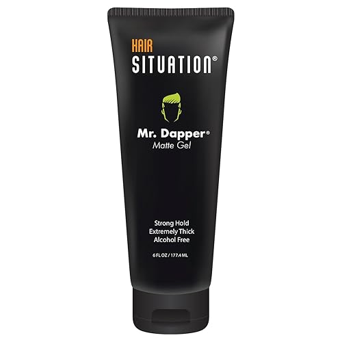 Hair Situation Mr. Dapper Matte Look Strong Hold Styling Hair Gel for Men, Anti-Humidity Shield, Anti-Frizz and Fly Away, Alcohol-Free, No Flake