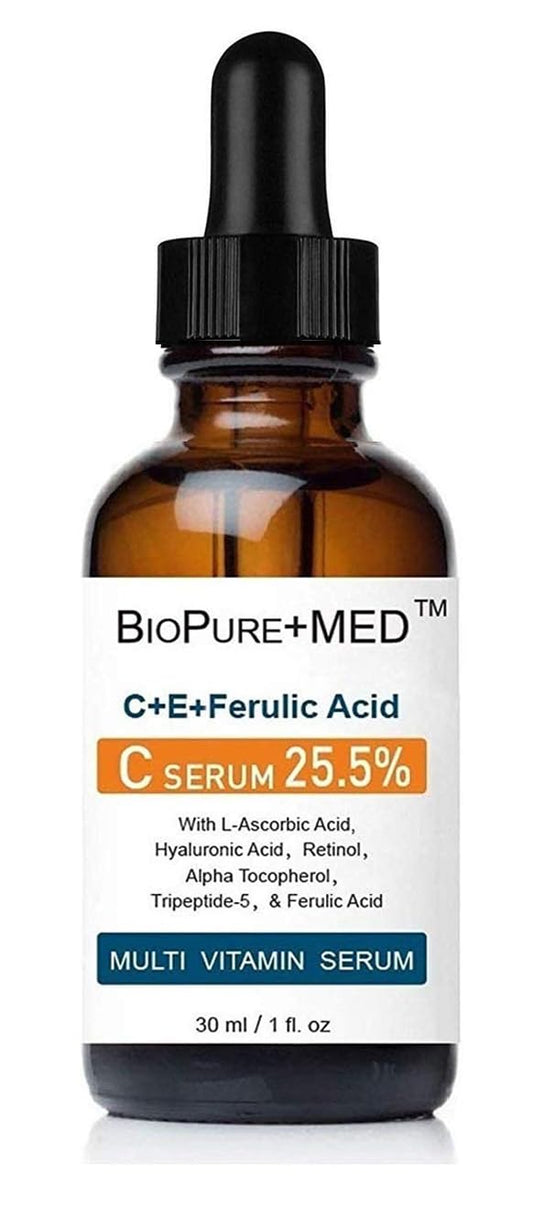 BioPureMED 25% Vitamin CE+Ferulic Acid Serum for Face: Anti Wrinkle Serum Retinol 22, Hyaluronic Acid Best Organic Korean Skin Care Vitamin C Beauty & Personal Care STEMBOTANY