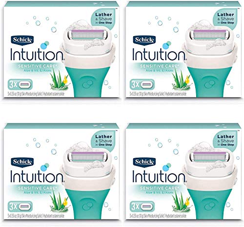 Schick Intuition Pure Nourishment Womens Razor Refills with Coconut Milk and Almond Oil, 3 Count (Pack of 4) Beauty and Personal Care Schick Default Title