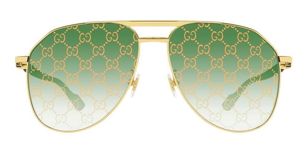 Gucci GG1220S 004 Gold/Green Pilot Men's Sunglasses