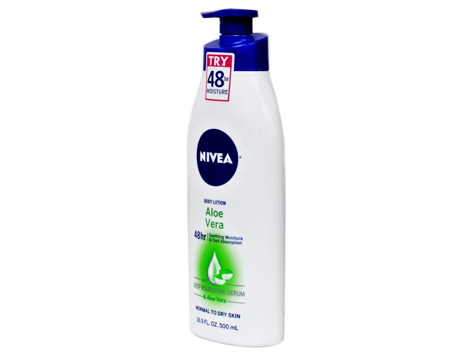 NIVEA Lotion Aloe Vera 48 Hour 16.9 Ounce Pump (500ml) (2 Pack)