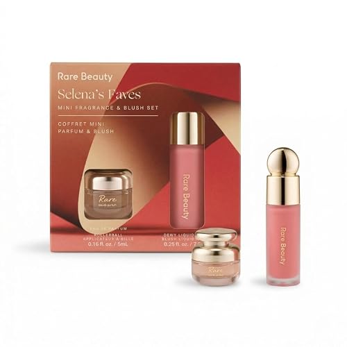 Rare Beauty Selena's Faves Mini Fragrance & Blush Set - EAU De Parfum Rollerball (.16 Fl Oz) and Liquid Blush in Happy (.25 Oz)