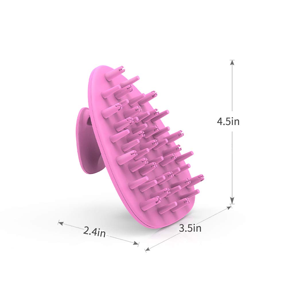 Emoly Scalp Massaging Shampoo Brush - Handheld Vibrating Massager, Updated Hair Shampoo Brush, Water- Resistant Device - Pink
