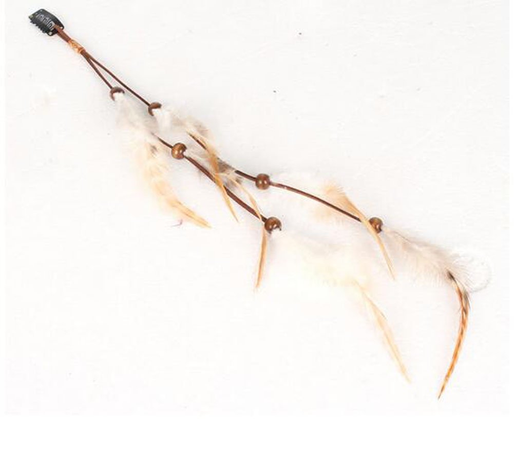 Handmade Boho Hippie Hair Extensions with Feather Clip Comb Hairpin Headdress DIY Accessories for Women Lady