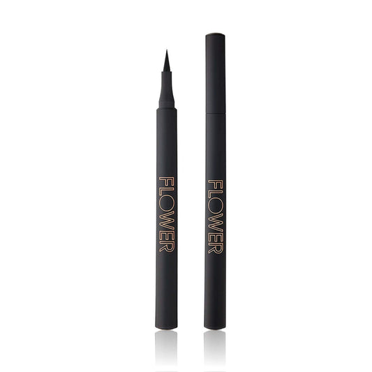 FLOWER BEAUTY By Drew Barrymore Forever Wear Winged Eyeliner - Long-Lasting + Smudge-Proof - Liquid Eyeliner + Winged Applicator (All-Nighter)