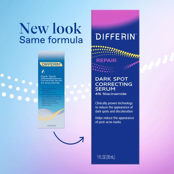 Differin Dark Spot Correcting Face Serum, Dark Spot Correcting Serum by the makers of Differin Gel, Gentle Skin Care for Acne Prone Sensitive Skin, 1 Beauty & Personal Care Differin