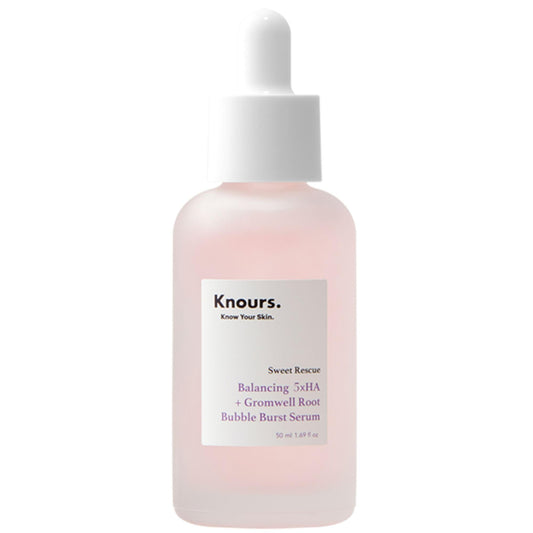 Knours. Balancing 5xHA + Gromwell Root Bubble Burst Serum, Rose Water Niacinamide Hydrating Improve Tone Korean Skincare Clean Beauty (50ml 1.69fl.