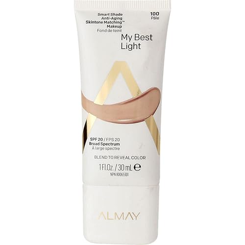 Almay Anti-Aging Foundation, Smart Shade Face Makeup, Medium Coverage, Natural Finish with SPF 20, Hypoallergenic-Fragrance Free, Dermatologist