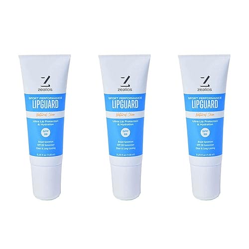 Zealios LipGuard Lip Balm 0.25 FL Oz Pack of 3 - SPF 28 UVA/UVB Protection - Hydrating Sunscreen Lip Balm for Dry and Cracked Lips - Paraben Free