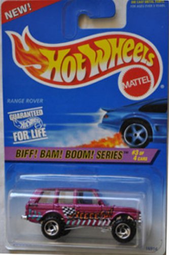 HOT WHEELS BIFF! BAM! BOOM! SERIES #3 OF 4 CARS, PURPLE RAGE ROVER RAZOR WHEEL 'COOLEST TO COLLECT CARD