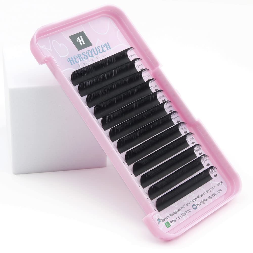 Russian Volume Eyelashes Extension Soft Natural Faux Mink Lashes .05mm Semi-Permanent Eyelashes Stable Curl Matte Black Professional Salon Use Lash