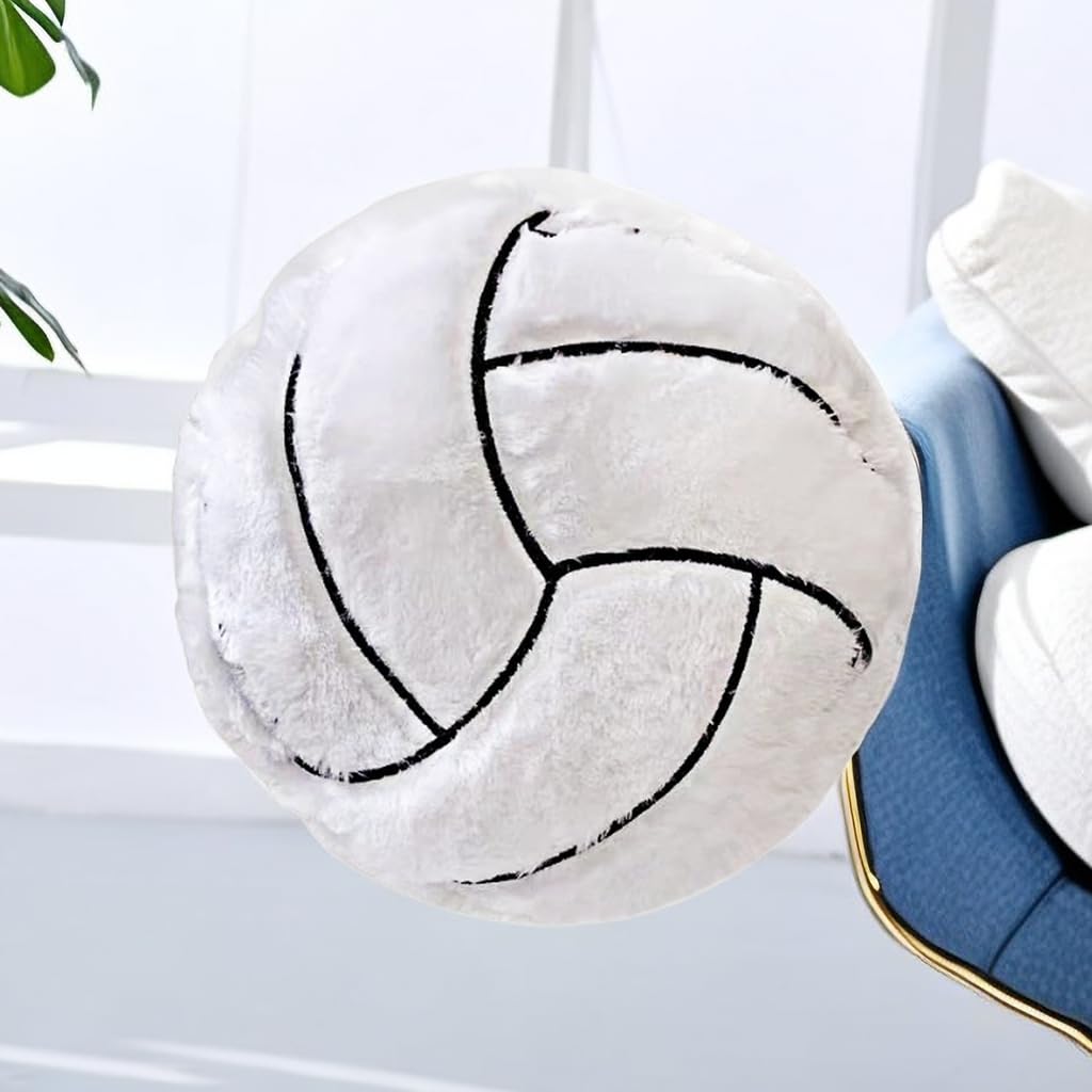 OPHRBU Volleyball Sports Pillow Fluffy Soft Throw Pillow Toy ，14" Durable Sport Basketball Plush Toys,Plush Pillow Toys Gift for Kids Boy Girls…