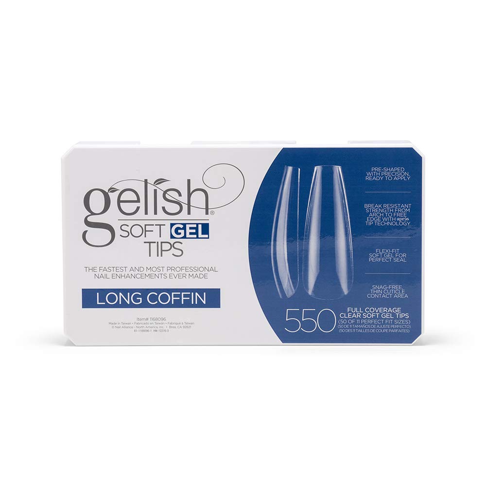 Gelish Soft Gel™ Tips Press on Nails Extension - Long Coffin, 550 Count Beauty & Personal Care Gelish