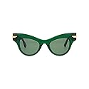Bottega Veneta Cat Eye Sunglasses Green Luxury Eyewear Made In Japan Acetate Frame Designer Fashion for Everyday Luxury