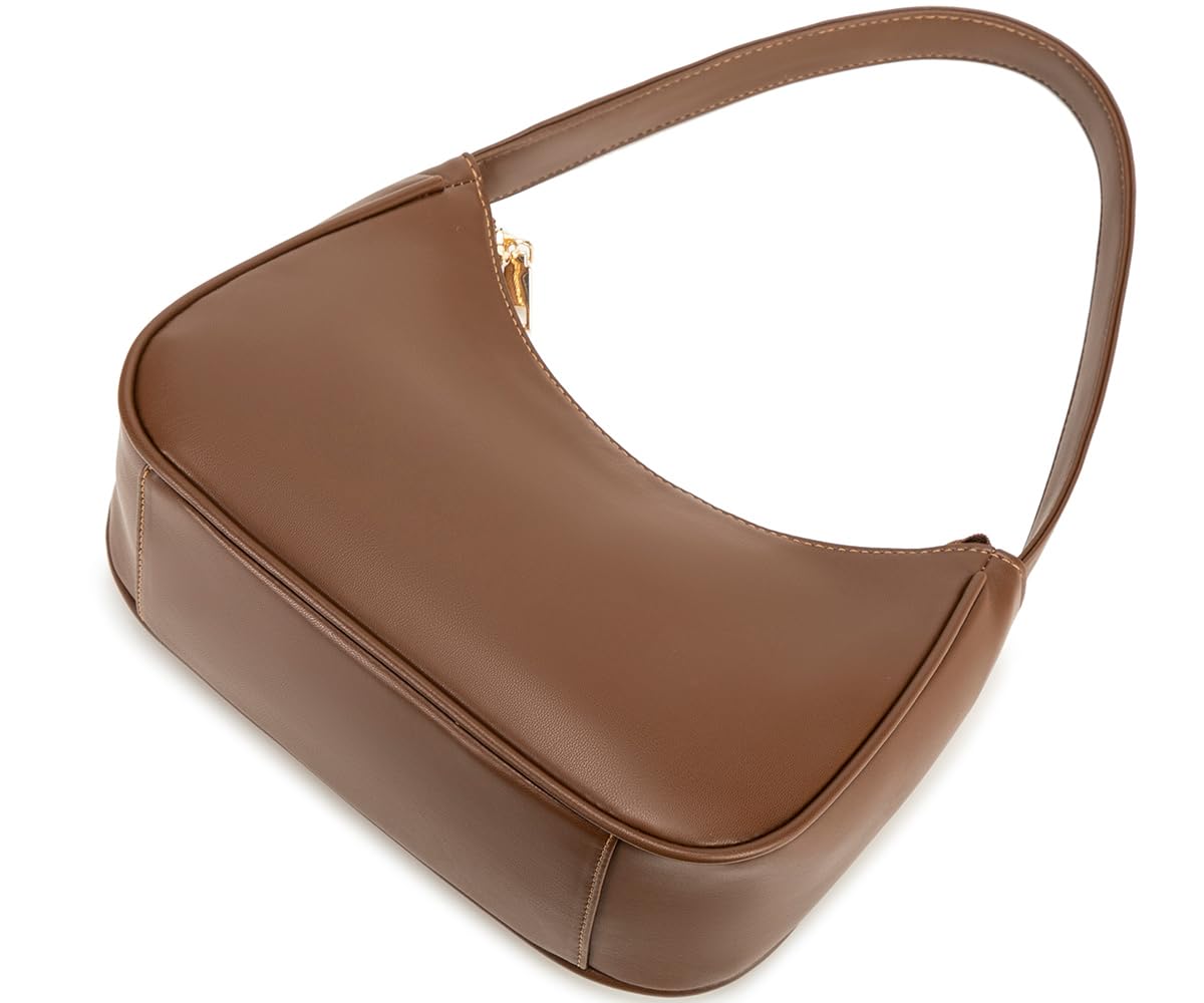 CYHTWSDJ Shoulder Bags for Women, Cute Hobo Tote Handbag Mini Clutch Purse with Zipper Closure (Chocolate)