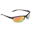 Optic Nerve Unisex Alpine Polarized Sport Sunglasses, Tortoise - Smoke w/Red Mirror Lens
