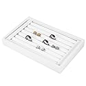 Semme Ring Organizer Display Case, Velvet 7 Slot Fashion Jewelry Organizer Holder Case Box Showcase(White)
