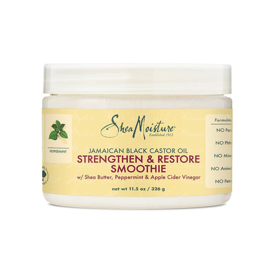 Shea Moisture Jamaican Black Castor Oil Strengthen & Restore Smoothie Cream for Unisex, 12 Ounce
