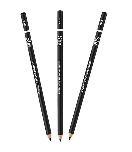 Makeup S.he Wooden Waterproof Eye & Lip Pencil With Sharpener (3pcs)