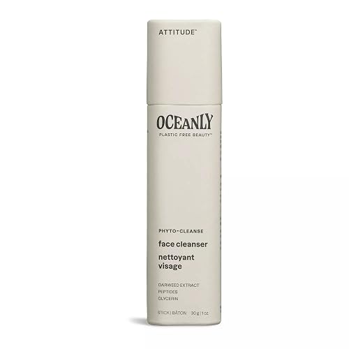 ATTITUDE Oceanly Face Cleanser Bar, EWG Verified, Plastic-free, Plant and Mineral-Based Ingredients, Vegan and Cruelty-free Beauty Products, PHYTO