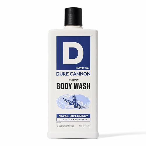 Duke Cannon Supply Co. Thick High Viscosity Body Wash - 3X Thicker, Cleansing Shower and Bath Gel, Mineral-Enriched Body Wash - Citrus Musk +
