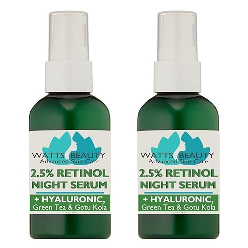 Watts Beauty 2.5% Retinol Serum with 50% Hyaluronic Acid - Anti Aging, Fine Lines, Wrinkles, Blemishes, Large Pores - No Parabens, No Animal Testing