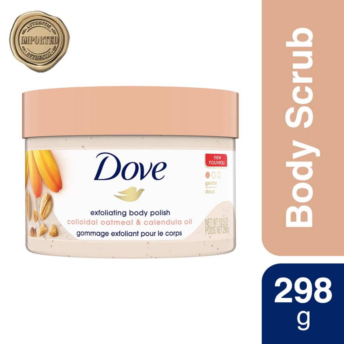 Dove Exfoliating Body Polish Scrub for Silky Skin Oatmeal & Calendula Oil Body Scrub Exfoliates & Gives Lasting Nourishment 10.5 oz Beauty & Personal Care Dove