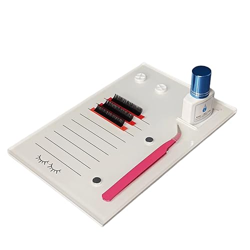 Acrylic Eyelash Grafting Pallet, Lash Tile holder, Bigger Size Glue Cups Eyelash Extensions Storage Gasket Pads with Magnetic Suction for 2 Tweezers