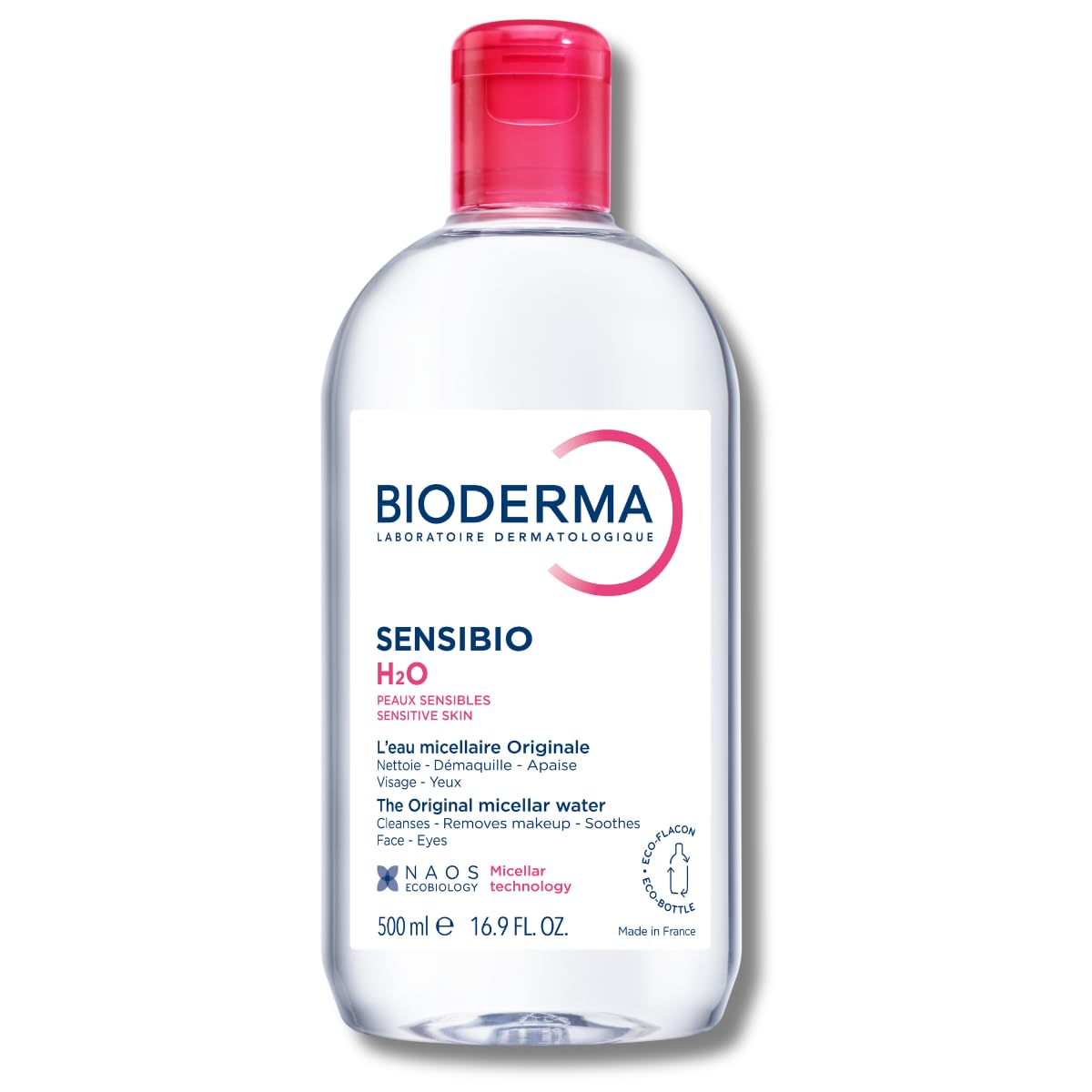 Bioderma Sensibio H2O Micellar Water, Makeup Remover Cleanser, Gentle for Skin, Fragrance-Free & Alcohol-Free, Gentle Face Cleanser for Sensitive Beauty and Personal Care Bioderma