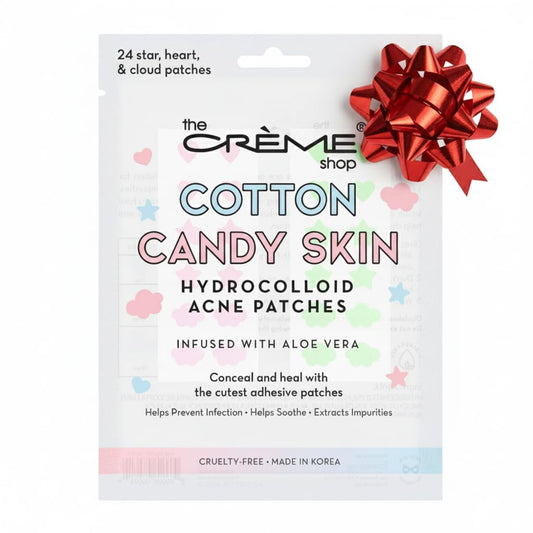 The Crème Shop Cotton Candy Skin - Hydrocolloid Acne Patches, Acne Healing Dots, Acne Stickers, Acne Treatment Patches | Ultra Aloe Boost - 3 sizes