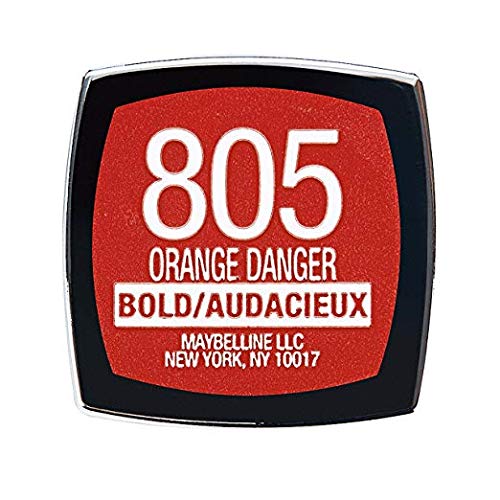 MAYBELLINE New York Color Sensational Orange Lipstick Matte Lipstick, Orange Danger, 0.15 oz, 1 Count