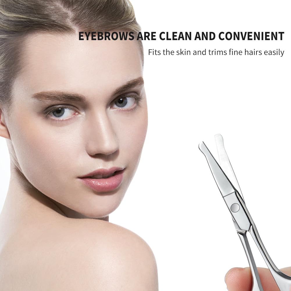 AsonTao Small Scissors With Round Tip Design - Professional Grooming for Hair, Eyelashes, Nose, Eyebrow Trimming, Mustache - Will Not Hurt the Nasal Beauty and Personal Care AsonTao