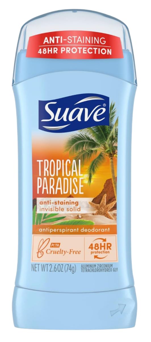 Suave Deodorant 2.6 Ounce 24Hr Tropic Paradise Invis. Solid (76ml) (6 Pack) Beauty and Personal Care Suave