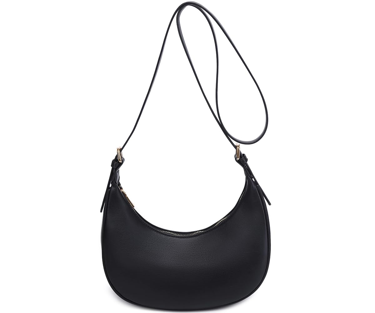SYXLCYGJ Fashion Small Crescent Underarm Shoulder Bag for Women Trendy Purse Hobo Handbags Clutch Crossbody Bag（Black）