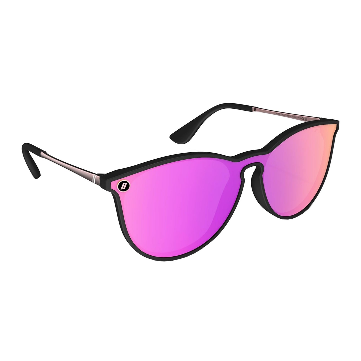 Blenders Eyewear North Park X2 - Polarized Sunglasses - Classic Shape, Mixed Metal Frame - 100% UV Protection - For Women - Rose Theater II