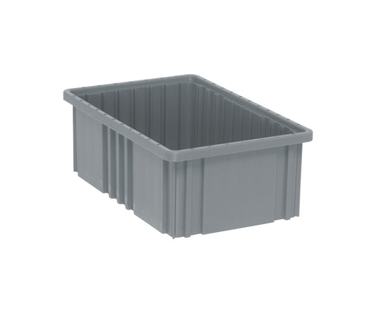 Quantum Storage DG92060GY Dividable Grid Storage Container, 16-1/2" L x 10-7/8" W x 6" H, Gray (Pack of 8)