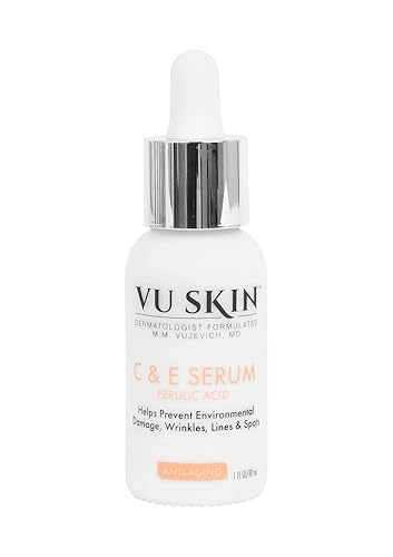 VU Skin Vitamin C & E Serum with Ferulic Acid - Hydrating Anti-Aging Facial Moisturizer & Dark Spot Corrector for Women and Men (1 oz)
