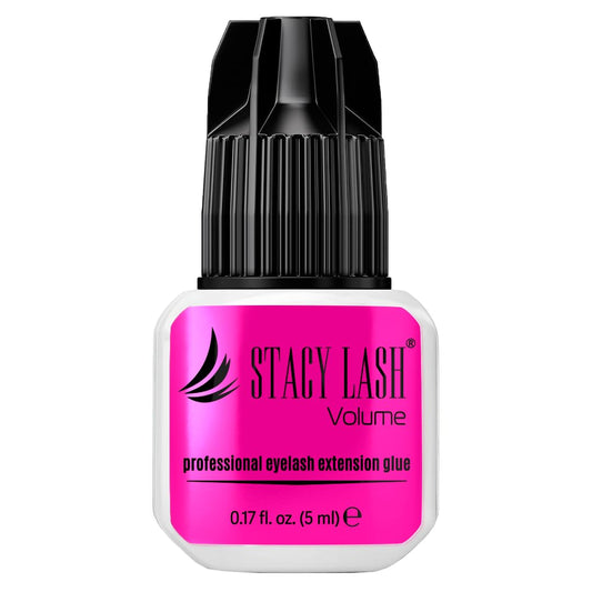 STACY LASH Volume Eyelash Extension Glue 0.17fl.oz/5ml/3-4 Sec Drying Time/Retention 6 Weeks/Black Adhesive/Professional Supplies/Pegamento de