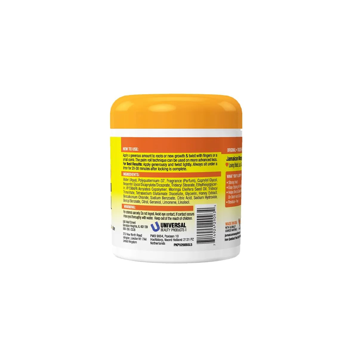 Jamaican Mango & Lime Love Your Locs Resistant Formula Locking Gel - Extra Hold, Non-Flaking Gel for Locs, Braids & Twists Long-Lasting
