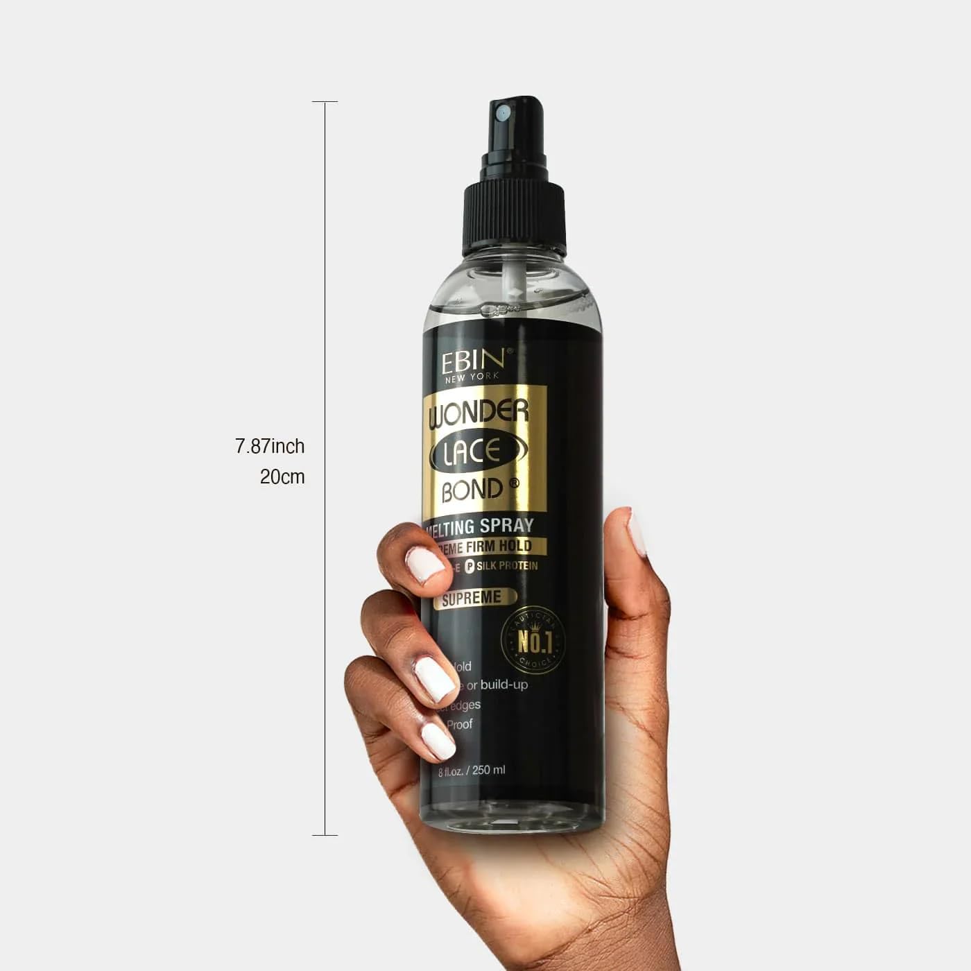 EBIN NEW YORK Wonder Bond Melting Spray 8oz/ 250ml - Extreme Firm Hold (Supreme) | No Reside, Long Lasting Formula with Protecting Edges, Gives