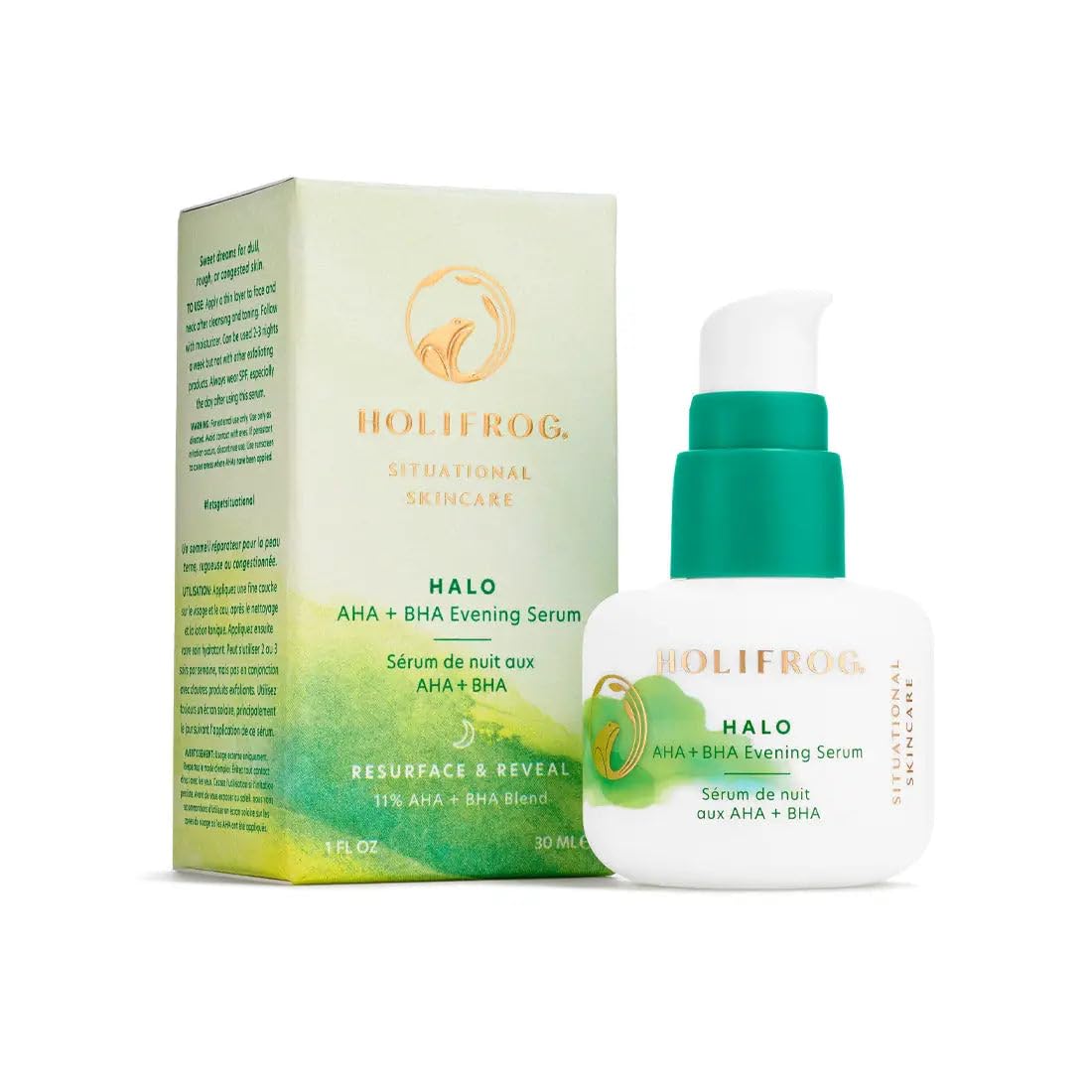 HOLIFROG Halo AHA Plus BHA Evening Serum by HoliFrog for Women - 1 oz Serum