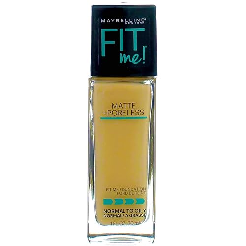 Maybelline New York Fit Me! Matte + Poreless Foundation, Classic Ivory [120] 1 oz (Pack of 5)