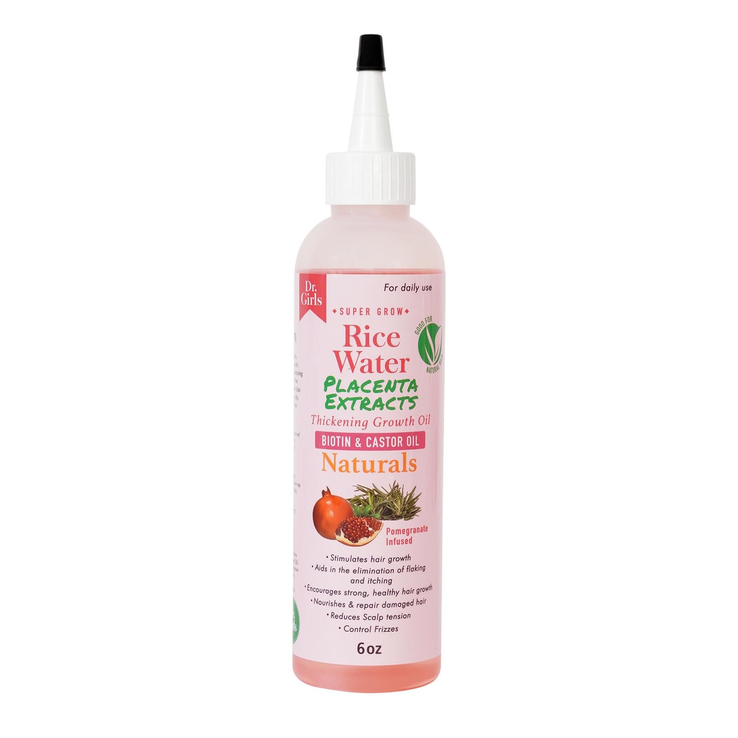 Dr.Girls Rice Water Thickening Growth Oil 6oz (Placenta Extracts)