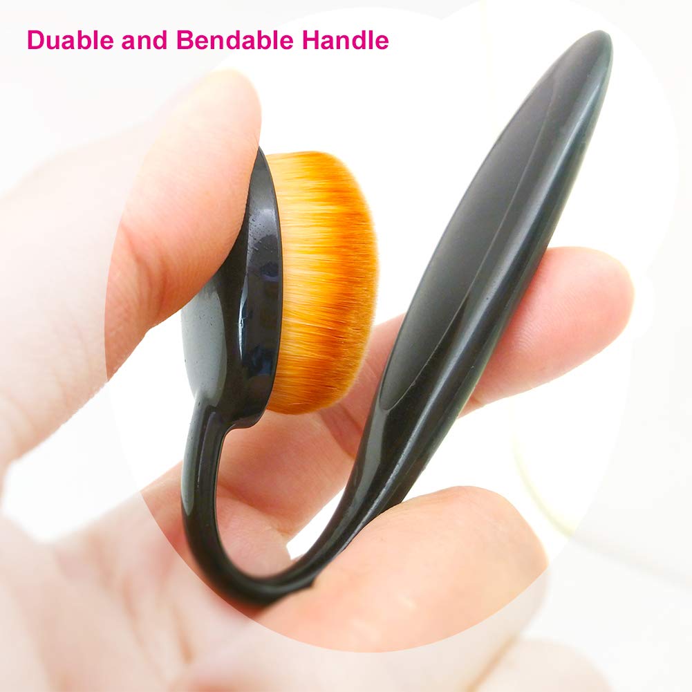 JOSALINAS Oval 1# Makeup Brush Upgraded Fast Flawless Application Toothbrush Foundation Concealer Blusher Liquid Cream Powder Cosmetic Blending Tool