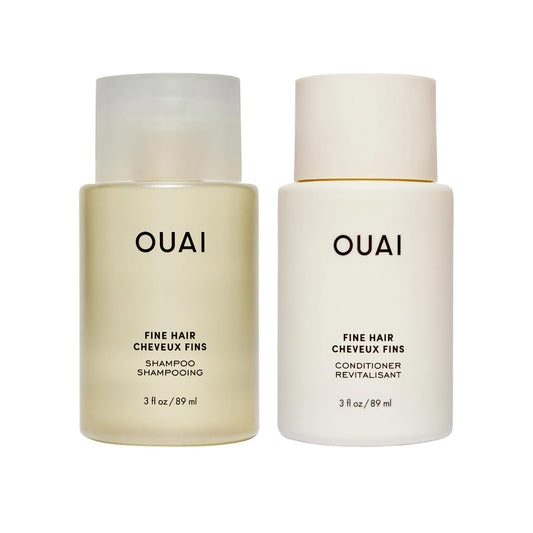 OUAI Fine Hair Shampoo & Conditioner Set, Travel Size - Volumizing Shampoo & Conditioner - With Strengthening Keratin, Biotin & Chia Seed Oil