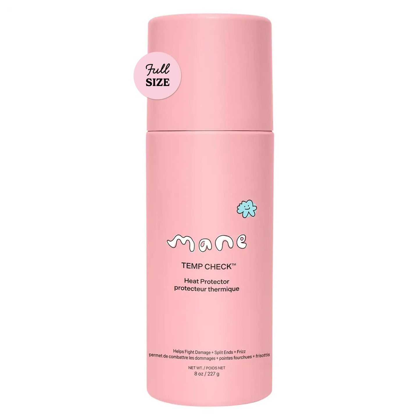 Mane Temp Check Heat Protection Spray for Hair - Anti Frizz Heat Protectant for All Hair Types - Helps Fight Damage, Split Ends & Breakage - Made
