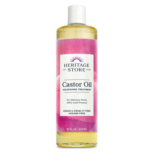 Heritage Store Castor Oil, Nourishing Hair Treatment, Deep Hydration for Healthy Hair Care, Skin Care, Eyelashes & Brows, Castor Oil Packs & More
