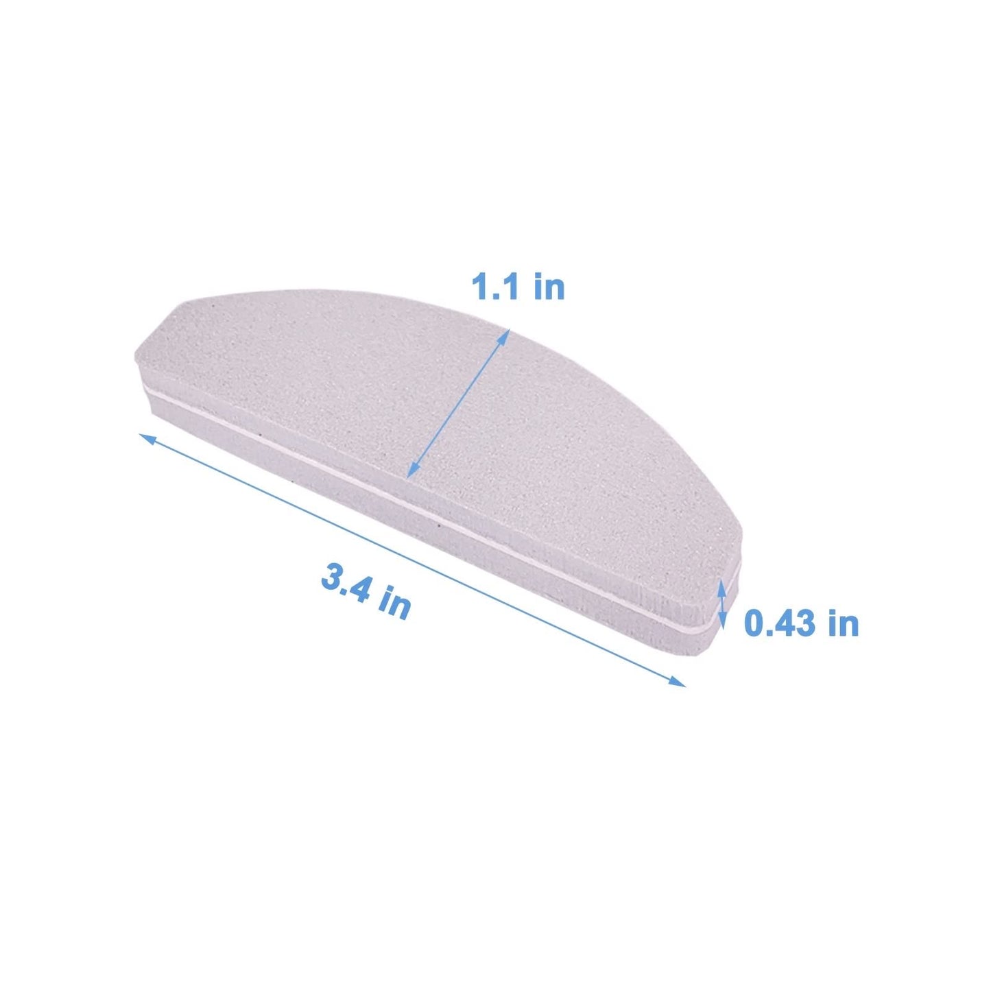 20 PCs Nail Buffers, Double Sided Nail Files Buffer Blocks 100/180 Grit Portable Washable Sanding Buffing File Arc Shape (Grey)