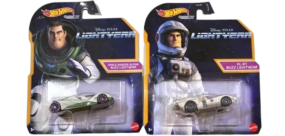 Hot Wheels Disney Pixar Lightyear Character Cars Bundle of 3 Diecast Vehicles with Space Buzz and Sox